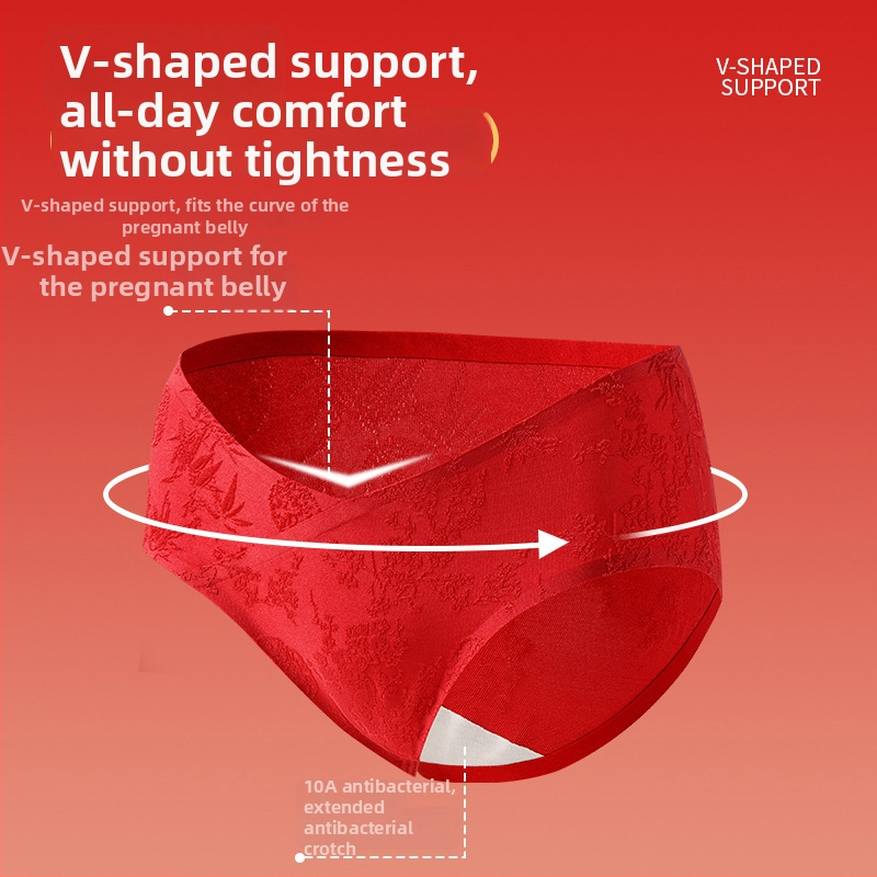 V‑formájú támogatású, varrat nélküli kismama bugyi, nylon anyagból, pamut bélés a szeméremszinten