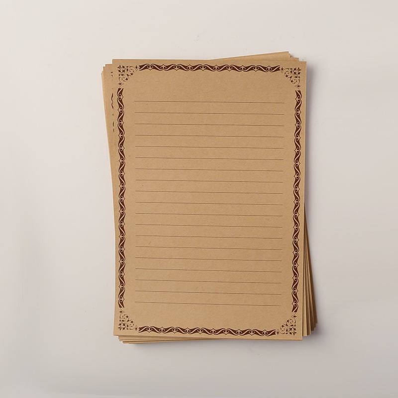 Комплект любовно писмо канцелария в подаръчна кутия — крафт хартия, плик с прозорец, Денят на Свети Валентин