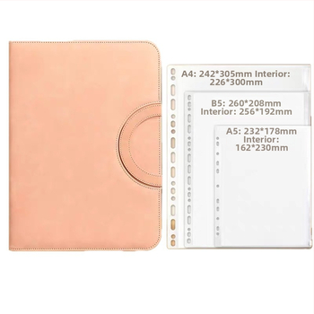A4 úložná knižka na dokumenty so zapínaním na zips Baiheng, model A4-id storage book, PU materiál, 3.5 cm hrúbka, 12 strán