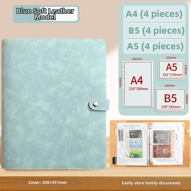 A4 úložná knižka na dokumenty so zapínaním na zips Baiheng, model A4-id storage book, PU materiál, 3.5 cm hrúbka, 12 strán