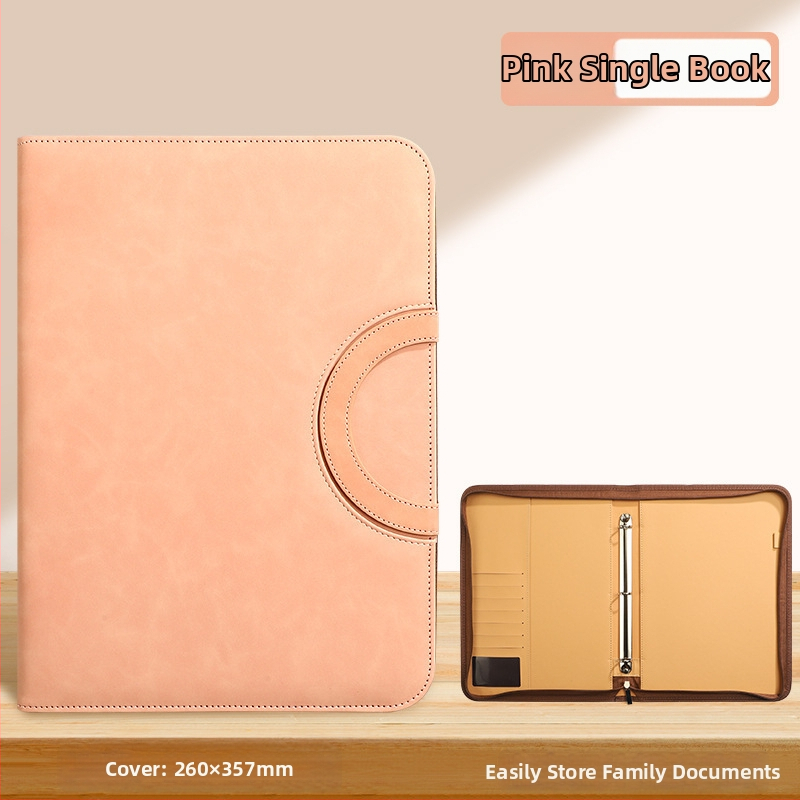 A4 úložná knižka na dokumenty so zapínaním na zips Baiheng, model A4-id storage book, PU materiál, 3.5 cm hrúbka, 12 strán