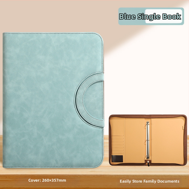 A4 úložná knižka na dokumenty so zapínaním na zips Baiheng, model A4-id storage book, PU materiál, 3.5 cm hrúbka, 12 strán