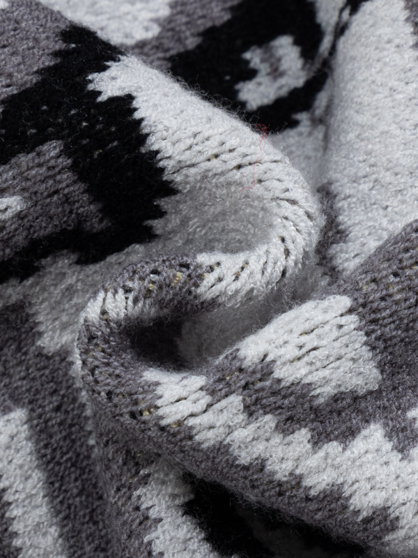 Muški pleteni džemper s okruglim izrezom, jacquard pletenje, slobodan kroj, dugi rukavi, 42% akril