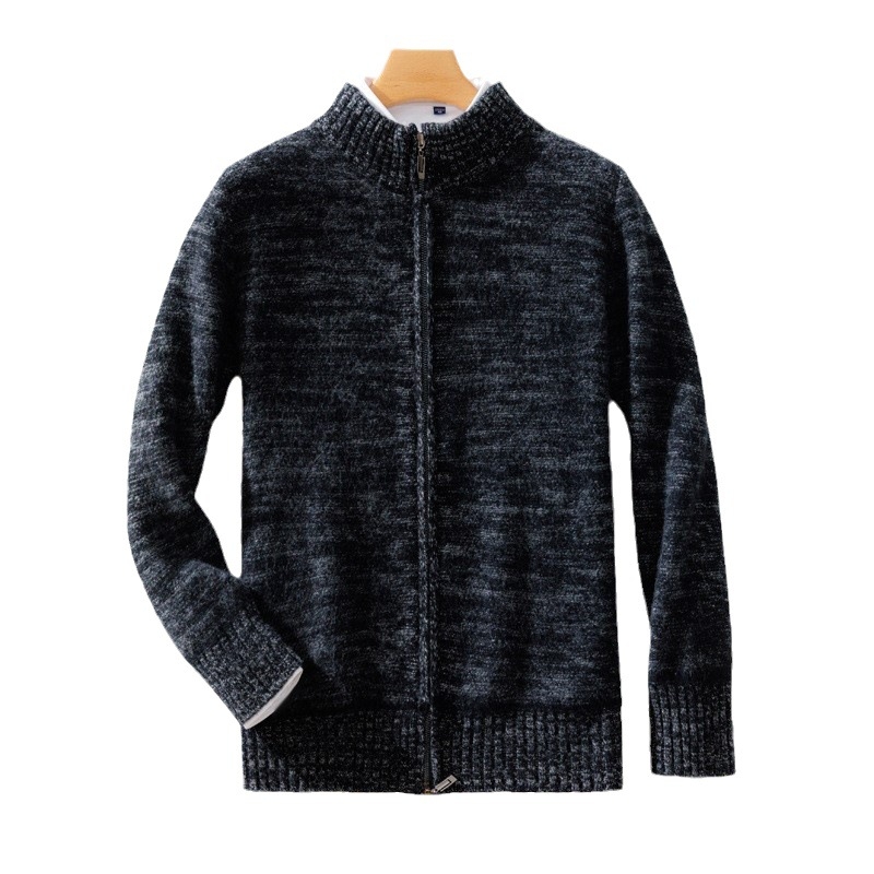 Korejskog stila kardigana, 100% vuna, debeli pleteni materijal, dugi rukav, polu-visoki ovratnik