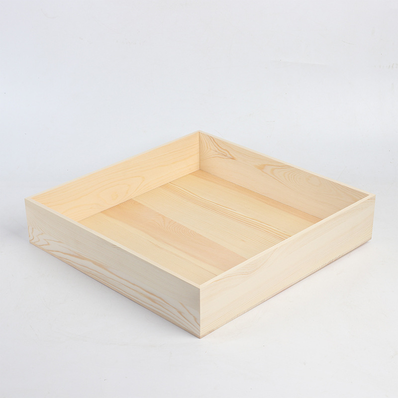 Bez poklopca drvena kutija od borovine za skladištenje — model 19, ručno izrezbarena, mogućnost tiska logotipa