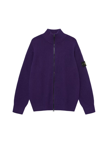 Kardigan od pletenog materijala sa zatvaračem i stojećim ovratnikom, s vezenim logom, širok kroj, akrilna smjesa, antistatički