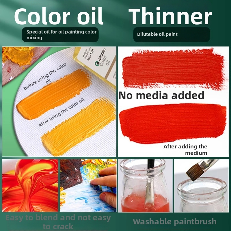 Σετ λαδομπογιών Marley για φοιτητές τέχνης, κιτ αρχάριου στην ελαιογραφία, σωληνάρια 50 ml και 12 ml, σε κουτί