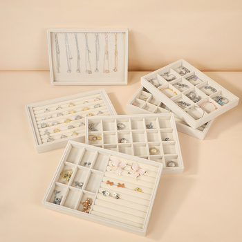 Drvena kutija za nakit s pretincima, velika kapaciteta, ladica dizajn, MDF ploča