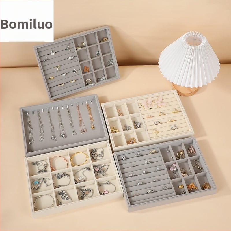 Drvena kutija za nakit s pretincima, velika kapaciteta, ladica dizajn, MDF ploča