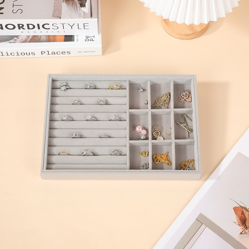Drvena kutija za nakit s pretincima, velika kapaciteta, ladica dizajn, MDF ploča