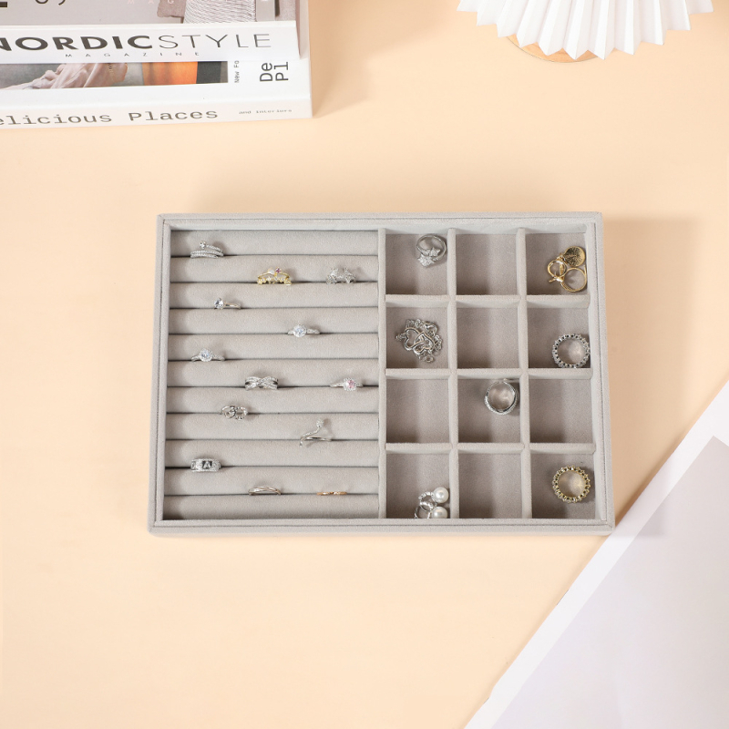 Drvena kutija za nakit s pretincima, velika kapaciteta, ladica dizajn, MDF ploča