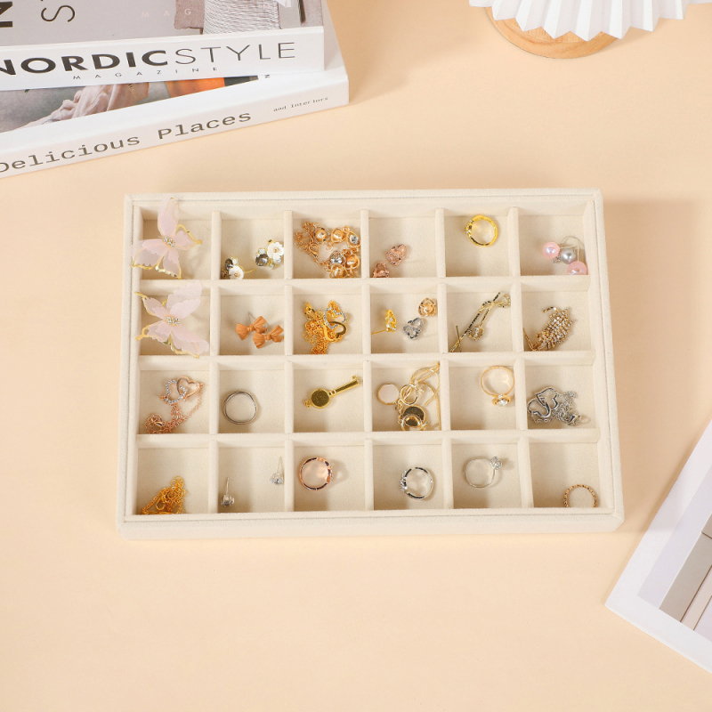 Drvena kutija za nakit s pretincima, velika kapaciteta, ladica dizajn, MDF ploča