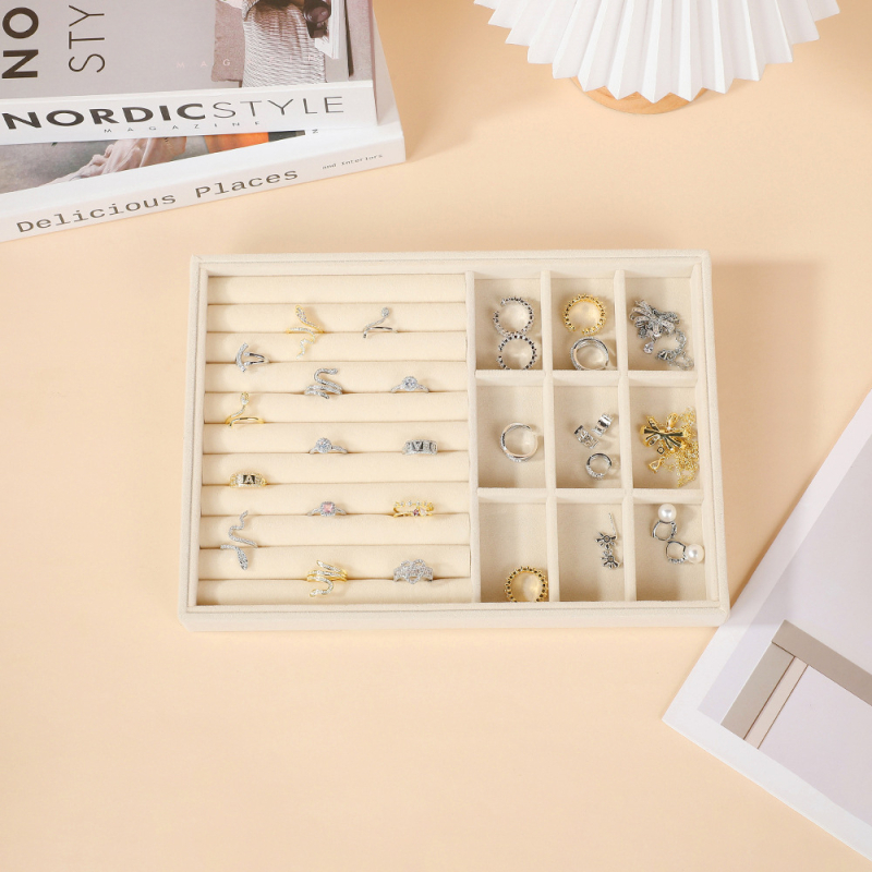 Drvena kutija za nakit s pretincima, velika kapaciteta, ladica dizajn, MDF ploča