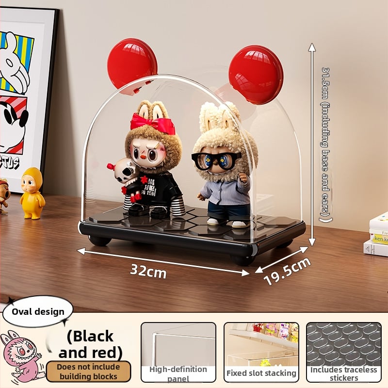 Kutija za prikaz blind boxa, plastična, s poklopcem, prašno otporna, sklopački dizajn — za Bubble Mart lutke; model Rme-8545-8547-display box; materijal HIPS/PP/PS