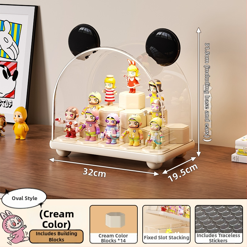 Kutija za prikaz blind boxa, plastična, s poklopcem, prašno otporna, sklopački dizajn — za Bubble Mart lutke; model Rme-8545-8547-display box; materijal HIPS/PP/PS