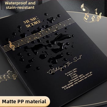 Premium crni A4 folder za note, s prozirnim umetnim stranama za pjesme i klavirske partiture, studentski dokumentni folder
