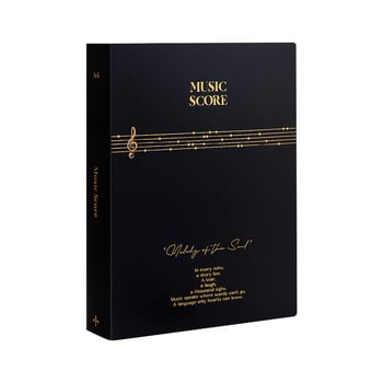Premium crni A4 folder za note, s prozirnim umetnim stranama za pjesme i klavirske partiture, studentski dokumentni folder