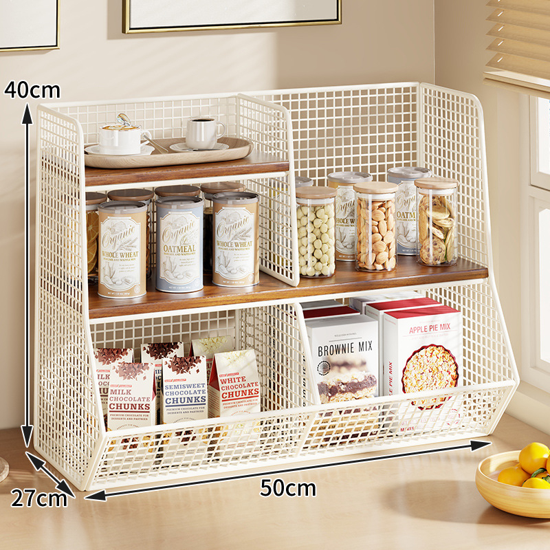 Kutija za pohranu i stolni organizator (Materijal: željezo i drvo; Kapacitet: 1 L; Funkcija: Višestruka upotreba; Stil: Moderni minimalistički; Uzorak: kao na slici)