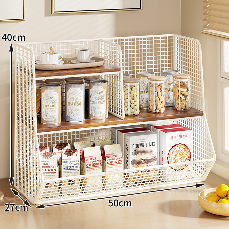 Kutija za pohranu i stolni organizator (Materijal: željezo i drvo; Kapacitet: 1 L; Funkcija: Višestruka upotreba; Stil: Moderni minimalistički; Uzorak: kao na slici)