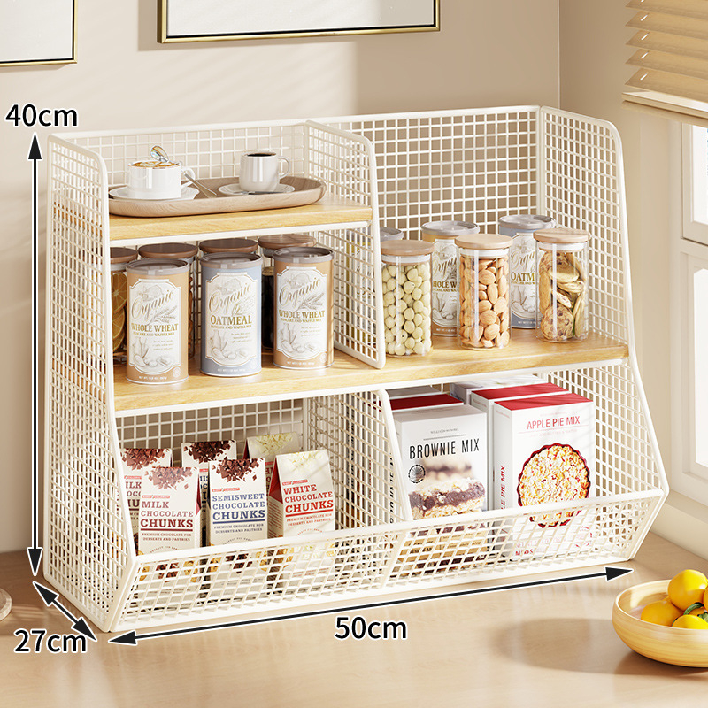 Kutija za pohranu i stolni organizator (Materijal: željezo i drvo; Kapacitet: 1 L; Funkcija: Višestruka upotreba; Stil: Moderni minimalistički; Uzorak: kao na slici)