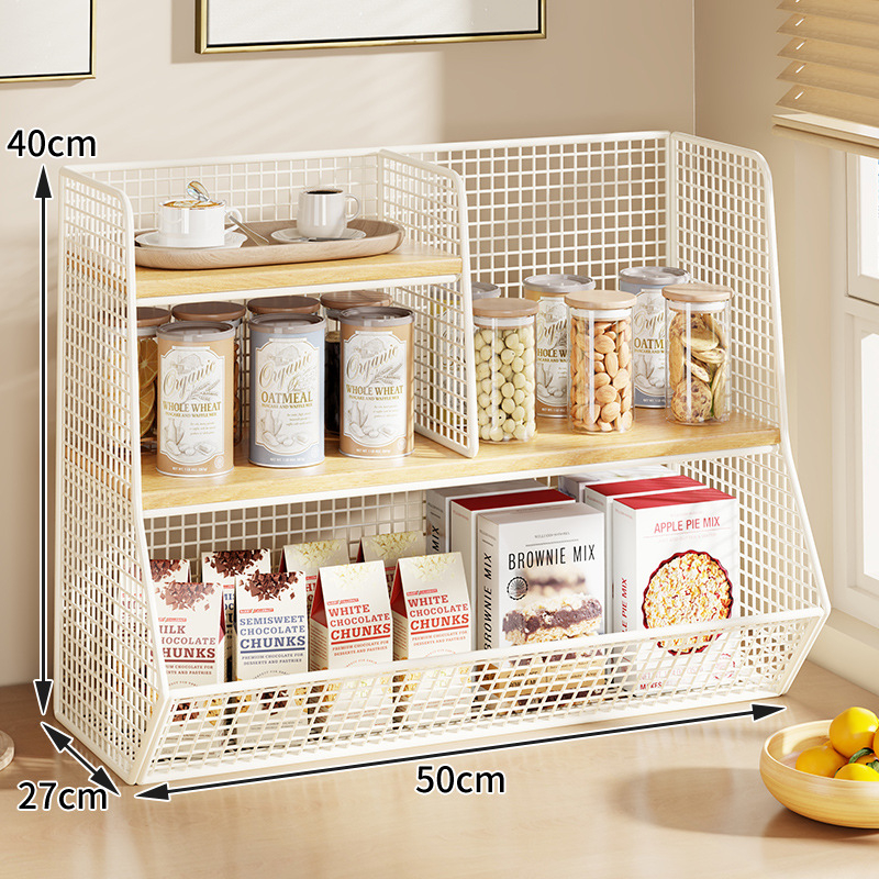 Kutija za pohranu i stolni organizator (Materijal: željezo i drvo; Kapacitet: 1 L; Funkcija: Višestruka upotreba; Stil: Moderni minimalistički; Uzorak: kao na slici)