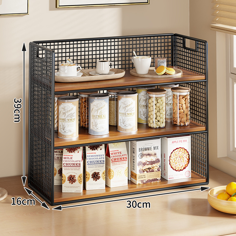 Kutija za pohranu i stolni organizator (Materijal: željezo i drvo; Kapacitet: 1 L; Funkcija: Višestruka upotreba; Stil: Moderni minimalistički; Uzorak: kao na slici)