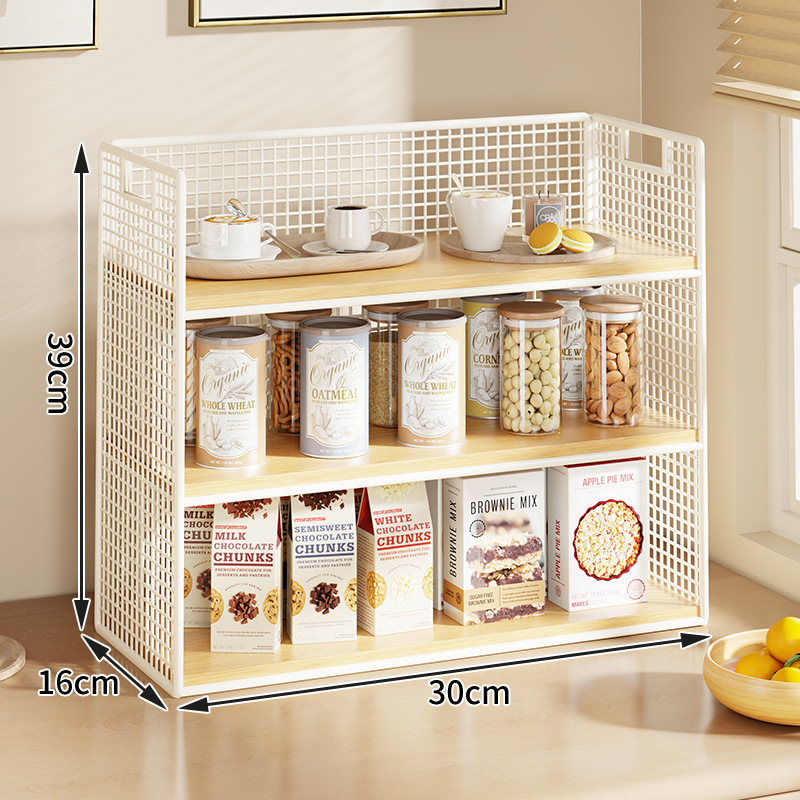 Kutija za pohranu i stolni organizator (Materijal: željezo i drvo; Kapacitet: 1 L; Funkcija: Višestruka upotreba; Stil: Moderni minimalistički; Uzorak: kao na slici)