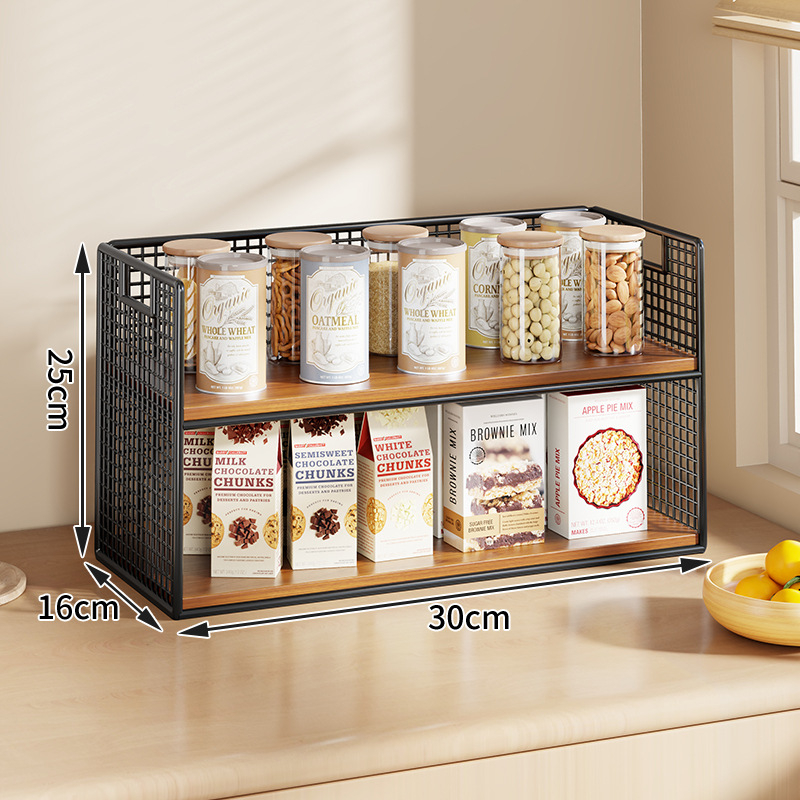 Kutija za pohranu i stolni organizator (Materijal: željezo i drvo; Kapacitet: 1 L; Funkcija: Višestruka upotreba; Stil: Moderni minimalistički; Uzorak: kao na slici)