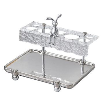 Osborn set držača četkica za zube i čaše za ispiranje usta — stakleni organizator za kupaonu, jednostruka konstrukcija, nepravilnog oblika