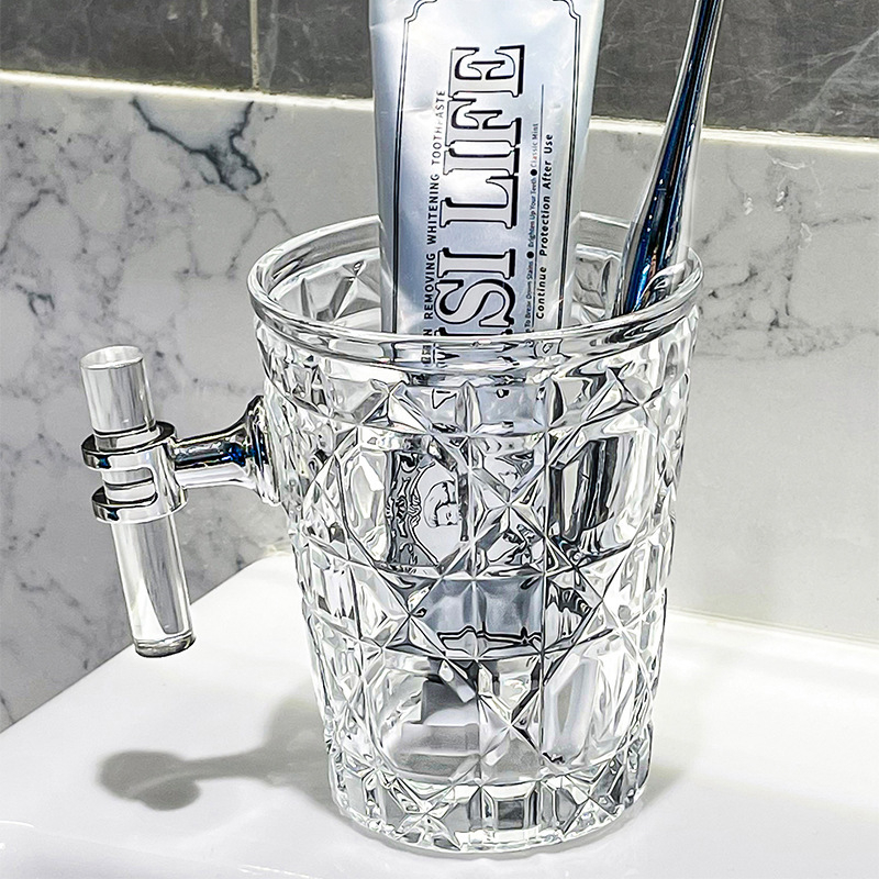 Staklena čašica za ispiranje usta i čašica za četkicu, moderni minimalistički dizajn, cilindrični oblik, otporno na toplinu, jednostruka konstrukcija