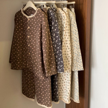 Msusu Cotton Soso set pidžama – Warm Skin Velvet, ležerni minimalistički stil, debeli materijal, okrugli ovratnik, dugi rukavi, dugačke hlače, zimska toplina