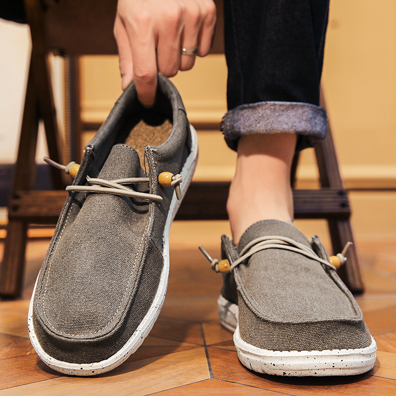 NIESDUDE platnene Slip-On tenisice — unisex, niski gornji dio, s elastikom, EVA ulošak, MD đon, za slobodno vrijeme i planinarenje