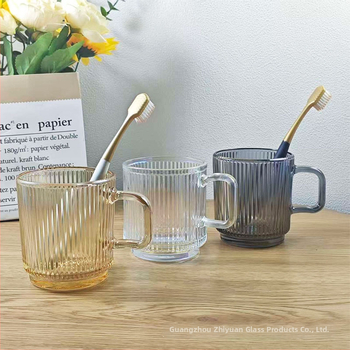 Staklena čašica za četkicu za zube za parove - kružni oblik, moderni minimalistički dizajn, jednostruka konstrukcija, za četkanje zuba