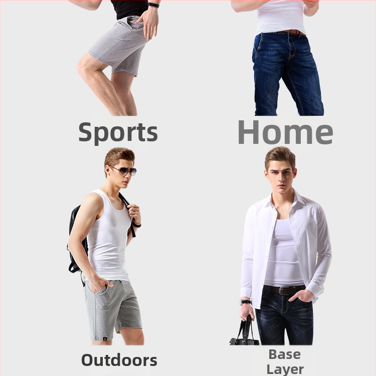 Muški prsluk s širokim ramenima od Lycra/Spandex, okrugli vratni otvor, 181-200 g/m², sve sezone