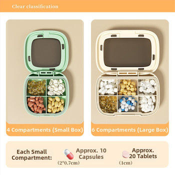 Kutija za tablete, prijenosna, PP plast, otporna na prašinu, 2 L, sedmodnevni organizator lijekova