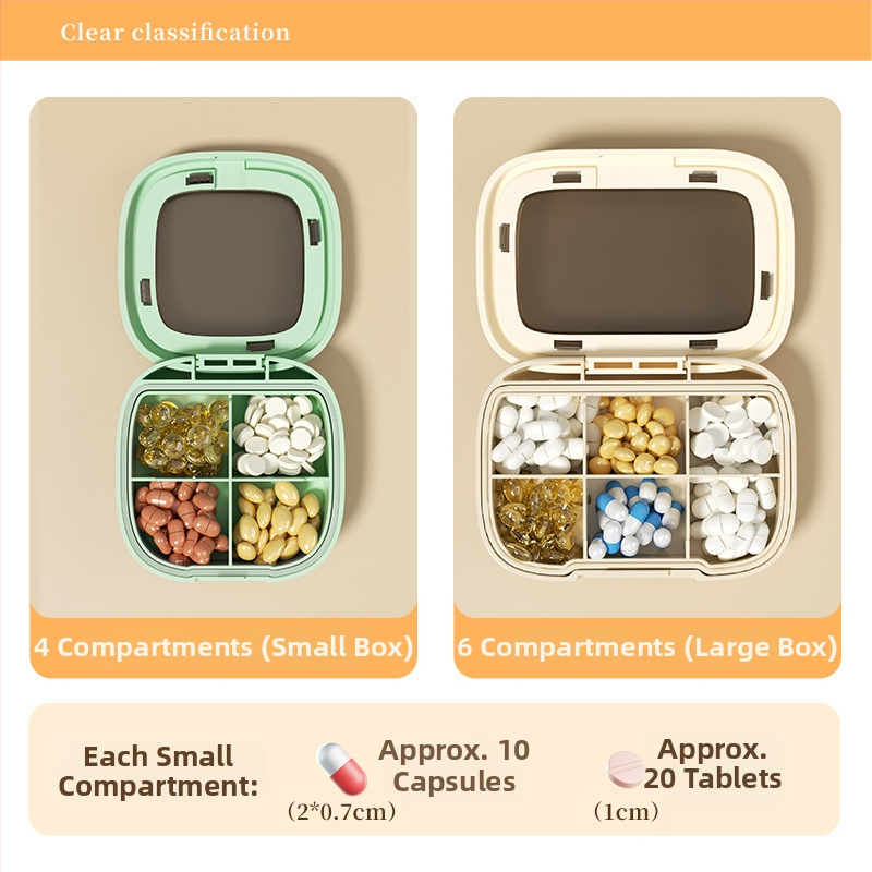 Kutija za tablete, prijenosna, PP plast, otporna na prašinu, 2 L, sedmodnevni organizator lijekova