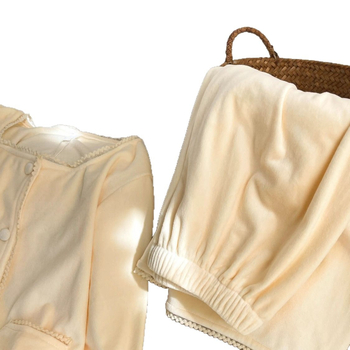Ženski Island Velvet pidžama set — Spandex, debeli, 251–300 g/m², okrugli izrez, dugi rukavi
