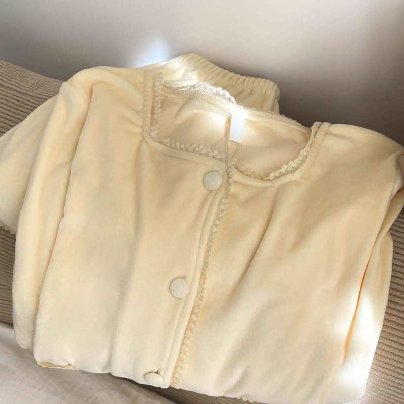 Ženski Island Velvet pidžama set — Spandex, debeli, 251–300 g/m², okrugli izrez, dugi rukavi