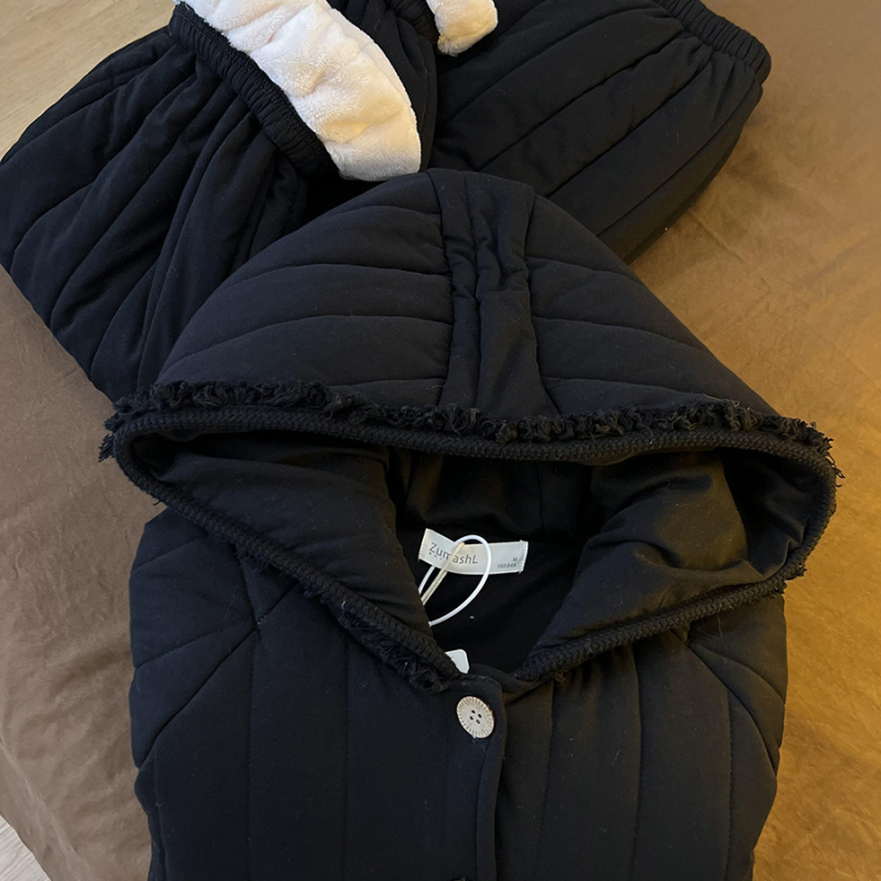 Ženski trostruko podstavljeni pidžama set - fleece podstava, poliester, rever ovratnik, dugi rukav, pogodno za vanjsku upotrebu