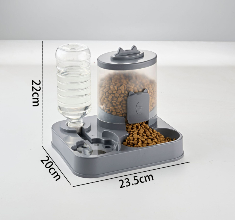 Котешка хранилка за вода с автоматично допълване и купичка – стъкло, аксесоари за хранене на домашни любимци, единичен комплект