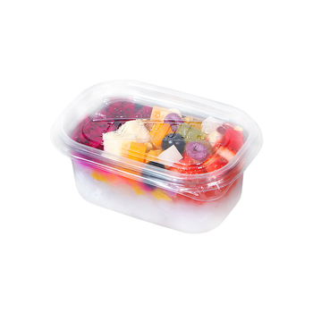Αναλώσιμο κουτί φρούτων PET με καπάκι – φιλικό προς τα τρόφιμα, διαφανές, 280ml/483ml/709ml