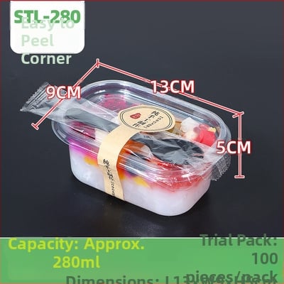 Αναλώσιμο κουτί φρούτων PET με καπάκι – φιλικό προς τα τρόφιμα, διαφανές, 280ml/483ml/709ml