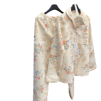 Женски зимен пижамен комплект с въздушен памучен междинен слой, подплатен и дебел, модерен минималистичен стил, тъкан 201–250 г/м², за сън