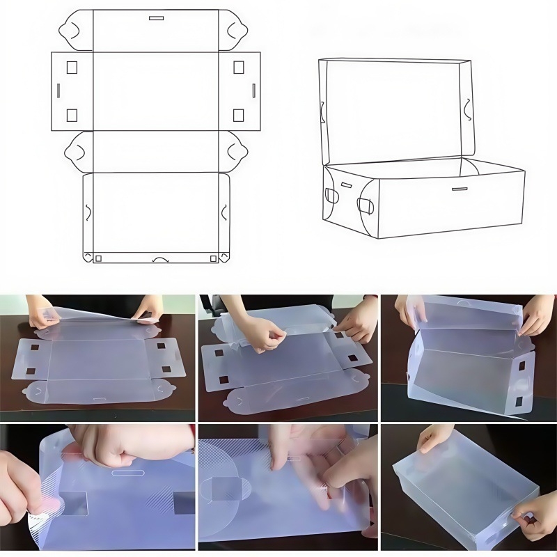 Prozirna kutija za cipele s ladicom, plastična od PP, 18 L kapaciteta, s poklopcem