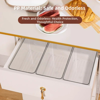 Desktop skladišna kutija – pravokutna, bez poklopca, slaganje, PET plast, prozirna, organizator za ladicu