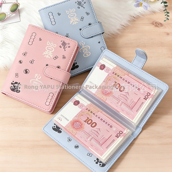 A6 bilježnica za pohranu novčića i banknota, veliki kapacitet, PU kožni organizator za novac i potvrde, model yp1209, prilagodljiva, kopča 110×186 mm, veličina papira 89×162 mm
