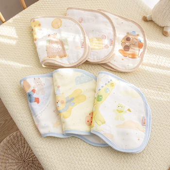 Jastučić za novorođenčad i podloga za slinu — dizajn Cartoon Cloud, 12-slojna pamučna gazasta tkanina, mekana i vrlo upijajuća