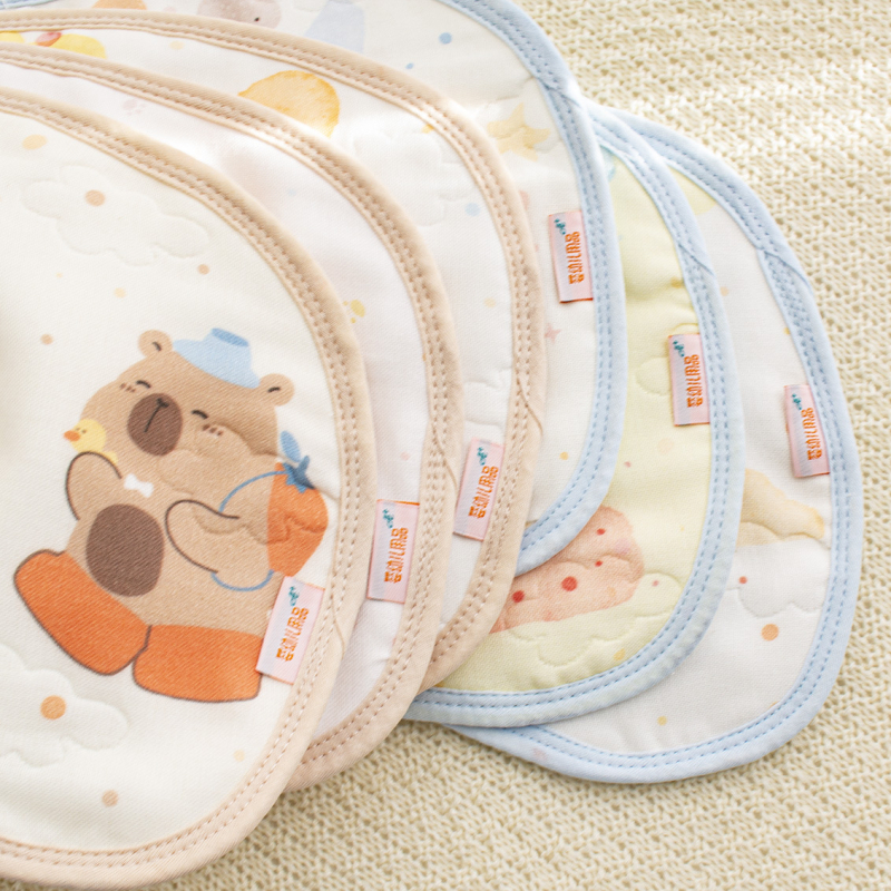 Jastučić za novorođenčad i podloga za slinu — dizajn Cartoon Cloud, 12-slojna pamučna gazasta tkanina, mekana i vrlo upijajuća