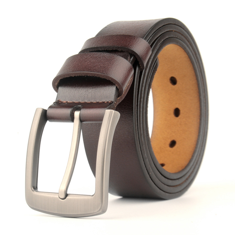 Muški kožni kaiš od prave kože, dvostruka teleća koža, retro stil, kopča s iglom, širina 2–4 cm