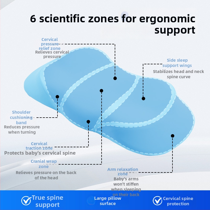Dječji jastuk za vrat za uzrast 6-15 godina, memorijska pjena, oblik leptira, srednja potpora, za jednoga korisnika